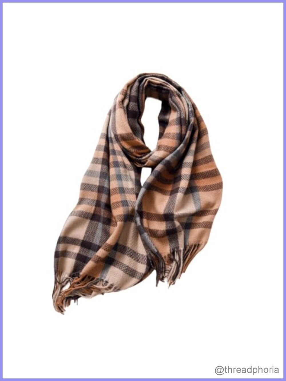 Soft Plaid Scarf for Women Winter Cashmere Feel Long Shawl Wrap